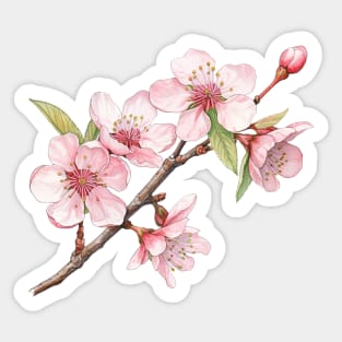Vintage Cherry Blossom Sticker